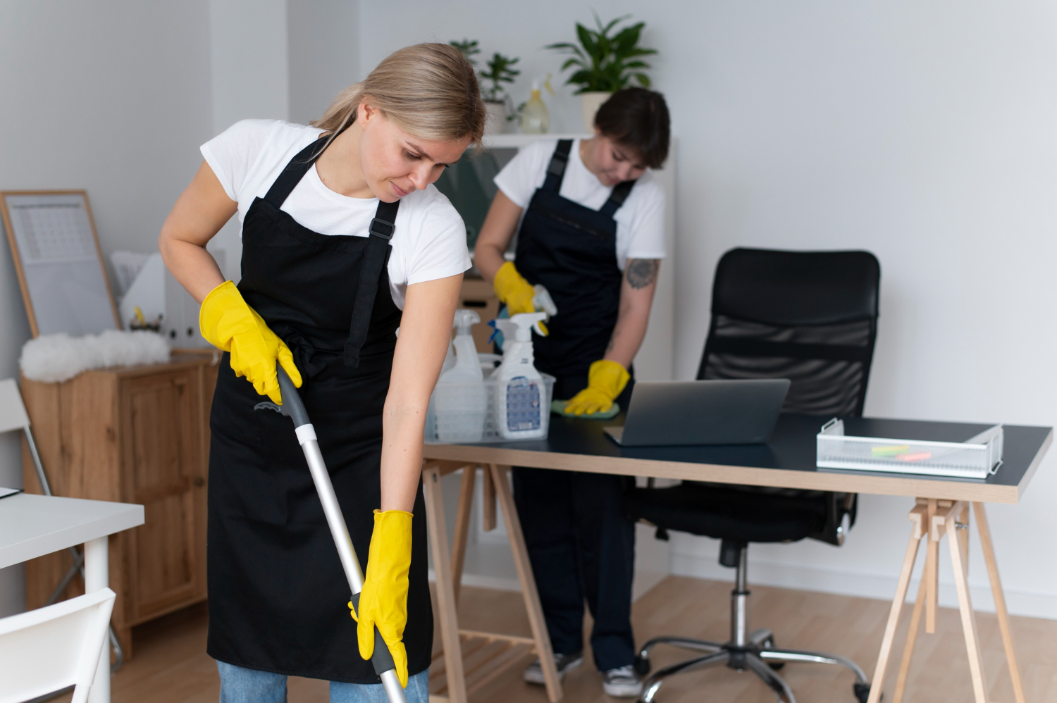 Your Deam Clean deep cleaning a bedroom with pillows stacked and sheets changed