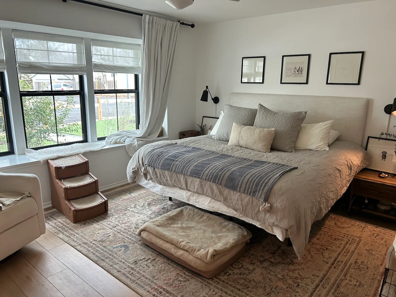 Your Deam Clean deep cleaning a bedroom with pillows stacked and sheets changed